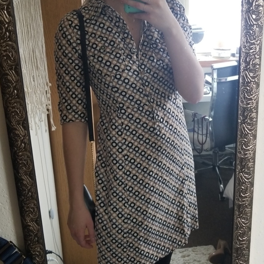 Ccimiee Quarter Sleeve Button-Up Dress